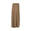 Alberta Ferretti Crepe Long Skirt In Brown
