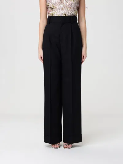 Alberta Ferretti Crepe Palazzo Trousers In Black