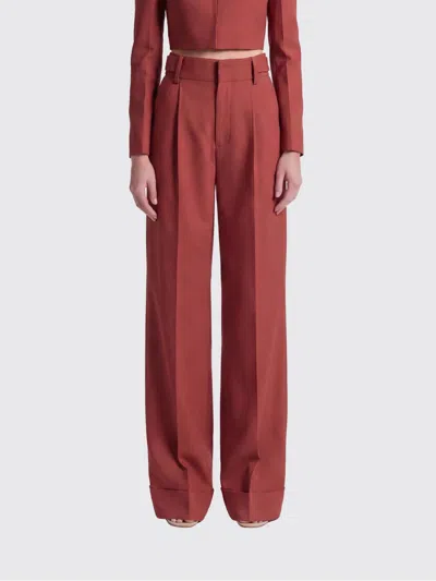 Alberta Ferretti Crepe Palazzo Trousers In Brown