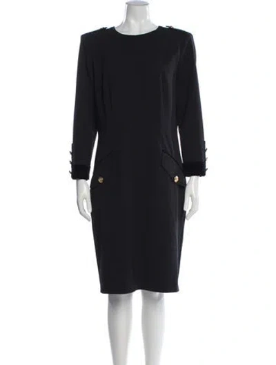 Pre-owned Alberta Ferretti Crew Neck Knee-length Dress In Black