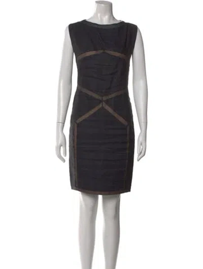 Pre-owned Alberta Ferretti Crew Neck Knee-length Dress In Blue