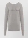 Alberta Ferretti Crew Neck Long Sleeve Ribbed Knitwear In Gray