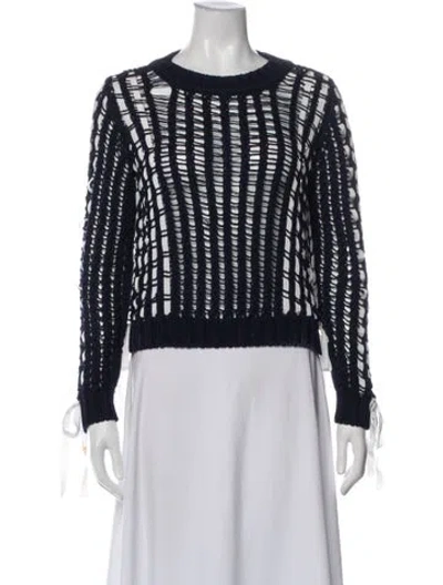 Pre-owned Alberta Ferretti Crew Neck Long Sleeve Top In Blue