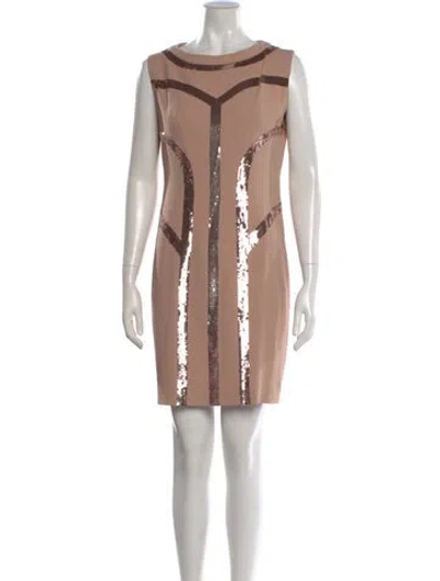 Pre-owned Alberta Ferretti Crew Neck Mini Dress In Pink