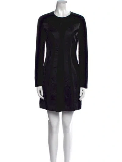 Pre-owned Alberta Ferretti Crew Neck Mini Dress W/ Tags In Black