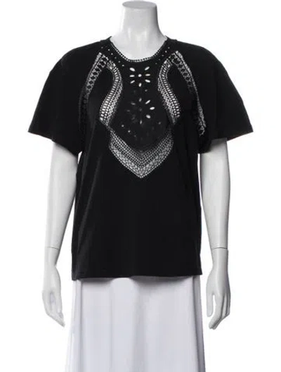 Pre-owned Alberta Ferretti Crew Neck Short Sleeve Top In Black