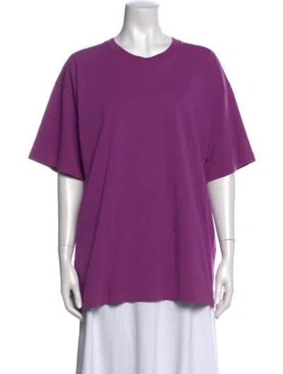 Pre-owned Alberta Ferretti Crew Neck Short Sleeve T-shirt In Purple
