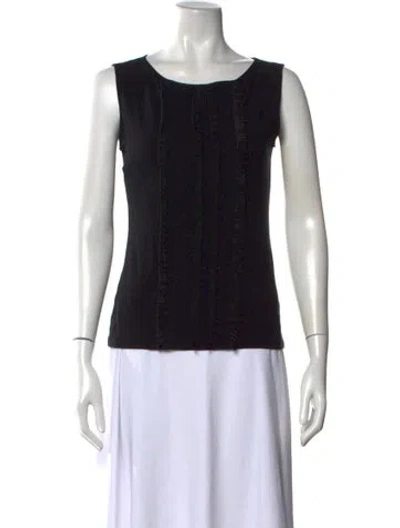 Pre-owned Alberta Ferretti Crew Neck Sleeveless Top In Black