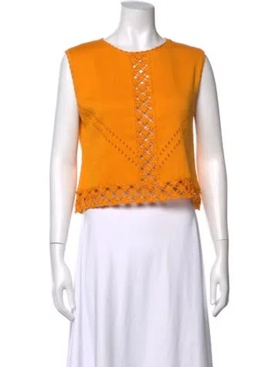 Pre-owned Alberta Ferretti Crew Neck Sweater In Orange