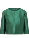 Alberta Ferretti Mikado Jacket In Green