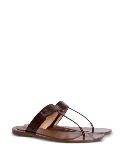 Alberta Ferretti Croc-effect Thong Sandals In Multi
