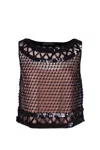 ALBERTA FERRETTI CROP TOP EMBROIDERED WITH BEADS AND SEQUINS