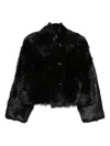 Alberta Ferretti Cropped Button-fastening Jacket In Black