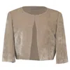 Alberta Ferretti Cropped Jacket In Beige Velvet In Beige