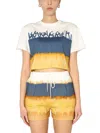 Alberta Ferretti Tie-dye Print Cotton T-shirt In Yellow