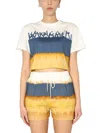 ALBERTA FERRETTI CROPPED PRINTED T-SHIRT