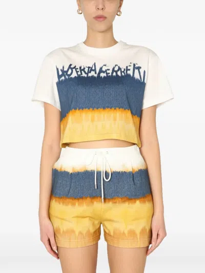 Alberta Ferretti Cropped Printed T-shirt For Women In Multi