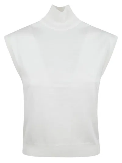 Alberta Ferretti Cropped Sleeveless Top In White