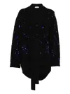 Alberta Ferretti Crystal-embellished Cardigan In Black