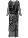 Alberta Ferretti Woman Maxi Dress Black Size 6 Polyamide In Gray