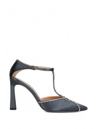 Alberta Ferretti Crystal-embellished Pointed-toe Pumps In Gray