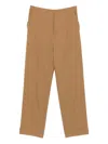 Alberta Ferretti Cuffed-hem Trousers In Brown