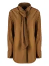 Alberta Ferretti Curved-hem Shirt In Brown