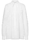 Alberta Ferretti Cut-out And Embroidery Detailed Shirt In Cotton Blend In White