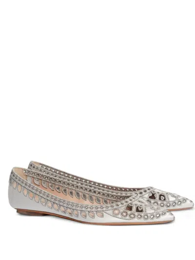 Alberta Ferretti Cut-out Ballet Flats In White