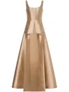 Alberta Ferretti Cut-out Flared Gown In 中性色