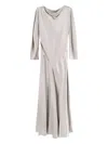 Alberta Ferretti Cut-out Long Sleeve Dress In Gray