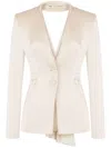 Alberta Ferretti Cut-out Satin Blazer In White