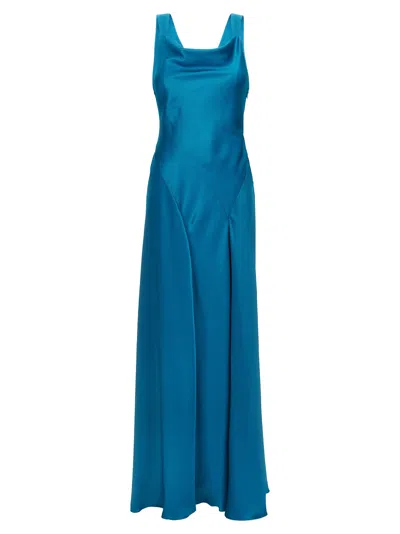 Alberta Ferretti Blue Dress With Cut-out Detail On The Back