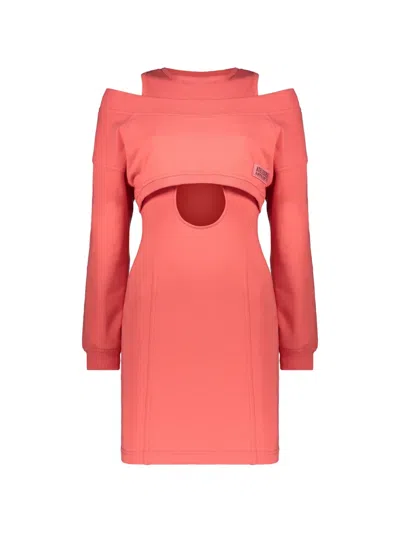 Alberta Ferretti Cut-out Layered Mini Dress In Pink