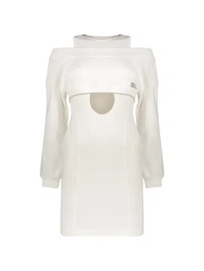 Alberta Ferretti Cut-out Layered Mini Dress In White