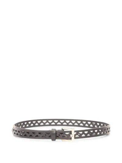 Alberta Ferretti Cut-out Leather Belt In Gray