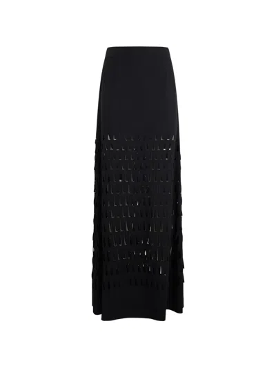 Alberta Ferretti Cut-out Maxi Skirt In Black