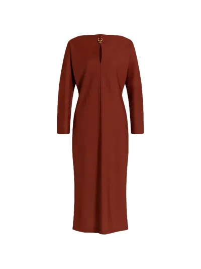 Alberta Ferretti Cutout Ring-detail Dress In Red