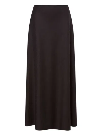 Alberta Ferretti Dark Grey High-waisted Midi Skirt In Gray