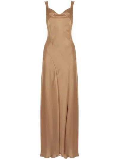 Alberta Ferretti Deepika Dress In Brown