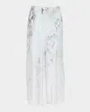 Alberta Ferretti Womens Multi Ice Blossom-print High-rise Satin Maxi Skirt In Blue