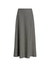 Alberta Ferretti Diagonal-pattern Maxi Skirt In Gray