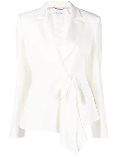 Alberta Ferretti Double-breasted Blazer In 白色