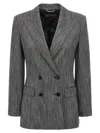 Alberta Ferretti Double-breasted Herringbone Blazer