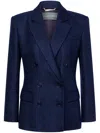 Alberta Ferretti Double-breasted Blazer In Blue