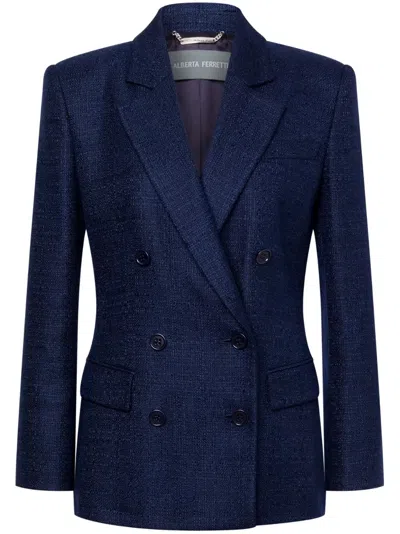 Alberta Ferretti Double-breasted Blazer In Blue