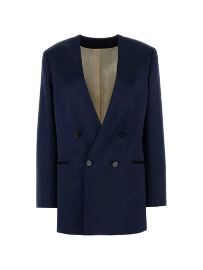 Alberta Ferretti Double-breasted Blazer In Blue