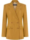 Alberta Ferretti Viscose Blend Double Breast Blazer In Brown