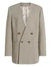 Alberta Ferretti Double-breasted Buttoned Jacket In Gray