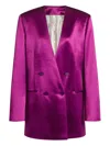 Alberta Ferretti Double-breasted Buttoned Jacket In Purple